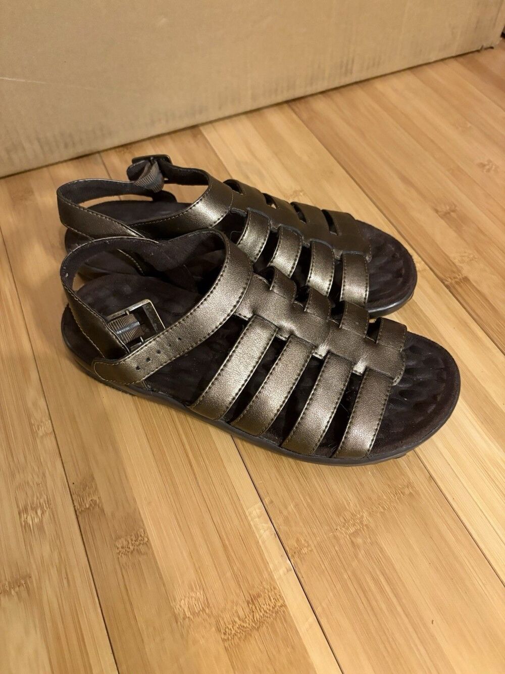 Skechers Metallic Bronze Open-Toe Sandals Women's Size 6